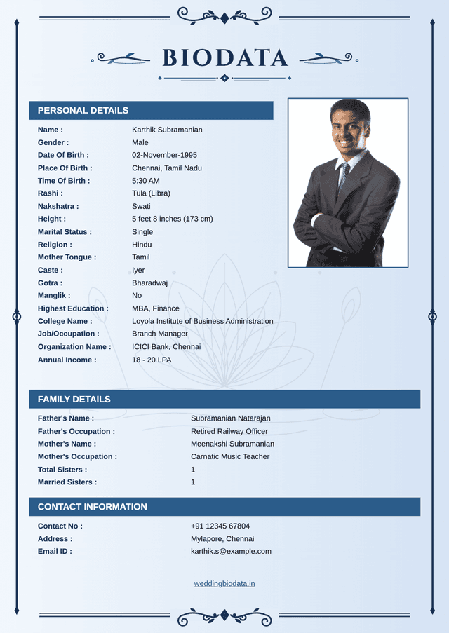 വിവാഹ ബയോഡാറ്റ ഫോർമാറ്റ് 4